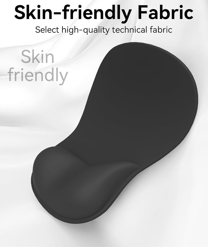 eulps Mouse Pad with Gel Wrist Rest, Ergonomic Comfortable Computer Wrist Support for Laptop, Pain Relief Mousepad with Non-Slip PU Base for Office & Home (All Black) - Image 4